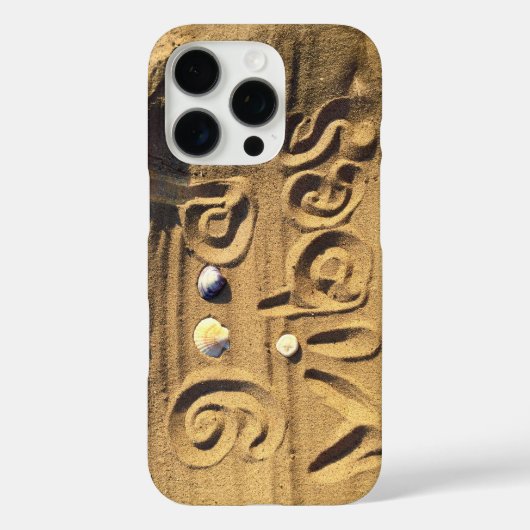 ハンドドロー良いバイブ引用文インビーチサンドフォト Case-Mate iPhoneケース (裏面)