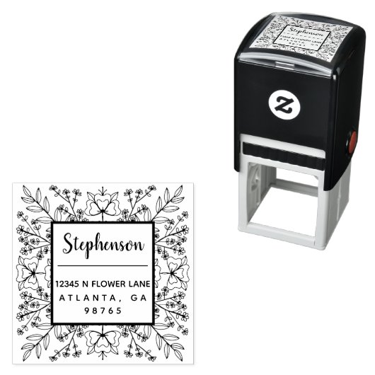 ハンドドロー葉ド植物学差出人住所 セルフインキングスタンプ (インサイチュ)