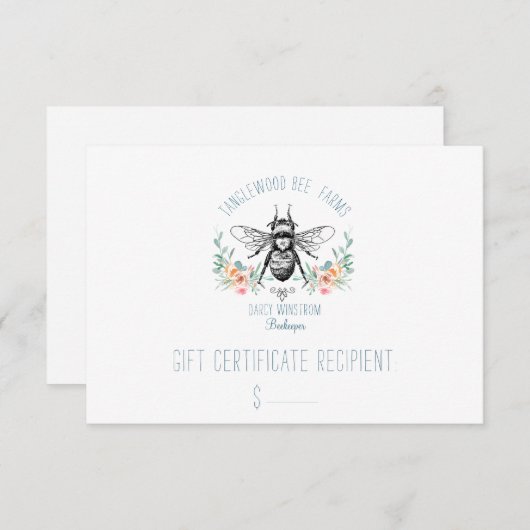 ハンドドロー蜂蜜蜂の養蜂家の養蜂場フローラ (正面/裏面)