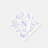 ハンドドロー誕生日パーティー任意の年齢のペリウィンクル スタンダードカクテルナプキン (角)