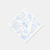 ハンドドロー誕生日パーティーAny Age Pastel Blue スタンダードカクテルナプキン (角)