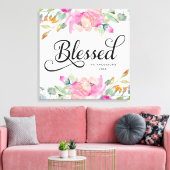 ハンドドロー賛美ドソフトピンクフローラ キャンバスプリント (インサイチュ (リビング))