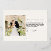 ハンドドロー車のドードル新モダン婚クリスマス 箔シーズンカード (裏面)