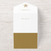 ハンドドロー金箔スノーフレークのクリスマスフォト オールインワン招待状 (外側)