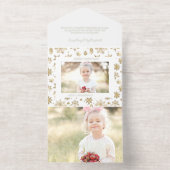 ハンドドロー金箔スノーフレークのクリスマスフォト オールインワン招待状 (内側)