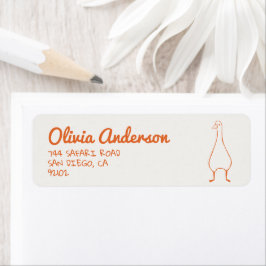 ハンドドロー間抜けグース男女兼用ベビーシャワー ラベル