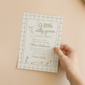 ハンドドロー間抜けグース男女兼用ベビーシャワー 招待状