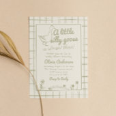 ハンドドロー間抜けグース男女兼用ベビーシャワー 招待状