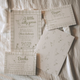 ハンドドロー間抜けグース男女兼用ベビーシャワー 招待状