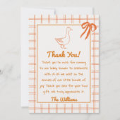 ハンドドロー間抜けドオレンジガチョウ サンキューカード (正面)