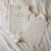 ハンドドロー間抜けドガースニュートラルギンガムベビーシャワー 招待状