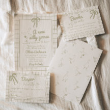 ハンドドロー間抜けドガースニュートラルギンガムベビーシャワー