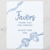 ハンドドロー青い弓ボーイベビーシャワーの好意ポスター (正面)