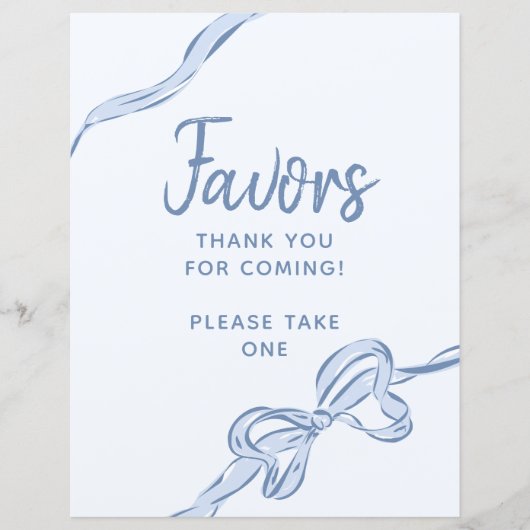 ハンドドロー青い弓ボーイベビーシャワーの好意ポスター (正面)