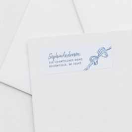 ハンドドロー青い弓ボーイベビーシャワー ラベル