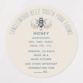 ハンドドロー養蜂家養蜂会フローラコテージ会社 ラベル (デザイン2)