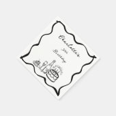 ハンドドロー30歳の誕生日 スタンダードカクテルナプキン (角)