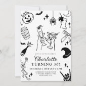 ハンドドロー30歳の誕生日 招待状 (正面)