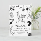 ハンドドロー30歳の誕生日 招待状 (スタンド正面)