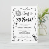 ハンドドロー30th誕生日パーティーお祝い 招待状 (スタンド正面)