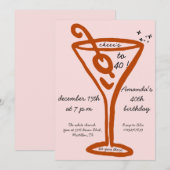 ハンドドロー40歳の誕生日 招待状 (正面/裏面)