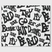 ハンドドロー「Be Brave Be」ラッはっきりしたピング紙 ラッピングペーパー (フラット)