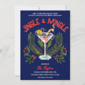 ハンドドローJingle Mingleクリスマスカクテルパーティー 招待状 (正面)