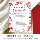 ハンドドローOhベビー真偽の赤ちゃんシャワーゲーム 招待状