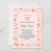 ハンドドードルお洒落ティーブライダルシャワー 招待状 (正面)