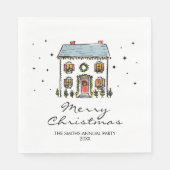 ハンドドードルズホームクリスマスパーティー スタンダードランチョンナプキン (正面)