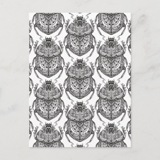 ハンドドードル付きパターン ポストカード (正面)