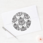 ハンドドードル付きパターン ラウンドシール (封筒)