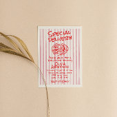 ハンドドーンピンクピザスペシャルデリバリーベビーシャワー 招待状