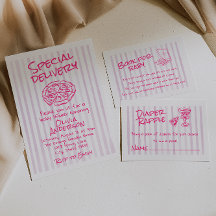 ハンドドーンピンクピザスペシャルデリバリーベビーシャワー