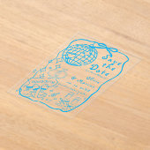 ハンドド図解入りの、写真付きのルブルーウェディング日付を保存 アクリル招待状 (レイダウン)