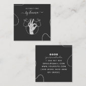 ハンドニードルと糸のロゴシーストレステーラーグレー スクエア名刺 (正面/裏面)