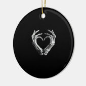 ハンドハートスケルトン不気味ボーンガールズティーン セラミックオーナメント (左)