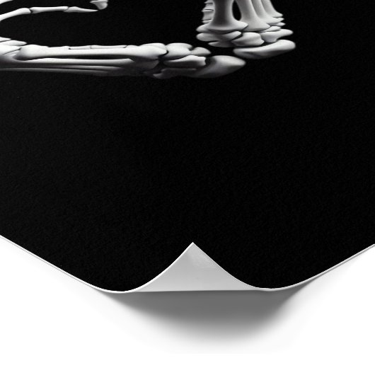 ハンドハートスケルトン不気味ボーンガールズティーン ポスター (角)