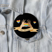 ハンドハートフリーママハグ |レインボーLGBTQプライド 缶バッジ (インサイチュ)