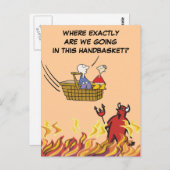 ハンドバスケットはがきに地獄へ ポストカード (正面/裏面)
