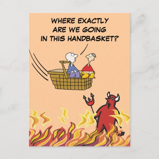ハンドバスケットはがきに地獄へ ポストカード (正面)