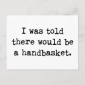 ハンドバスケットミームで地獄へ ポストカード (正面)