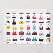 ハンドバッグがいっぱい - 財布をテーマにした招待状 招待状 (裏面)