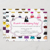 ハンドバッグがいっぱい - 財布をテーマにした招待状 招待状 (正面/裏面)