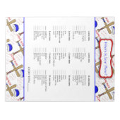 ハンドバッグに入っているもの野球のベビーシャワーゲーム ノートパッド (正面)