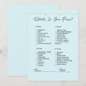 ハンドバッグのライトぶら下がったに何が入るブライダルシャワー 招待状 (正面/裏面)