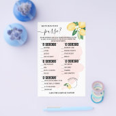 ハンドバッグのレモンの中に何がピンクシャワーゲームカード チラシ (シングル)