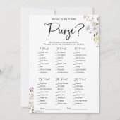 ハンドバッグのワイルドフラワーブライダルシャワーゲーム 招待状 (正面)