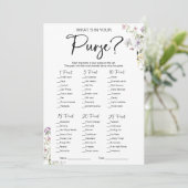 ハンドバッグのワイルドフラワーブライダルシャワーゲーム 招待状 (スタンド正面)