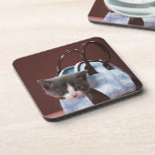 ハンドバッグの子ネコ コースター (左側)